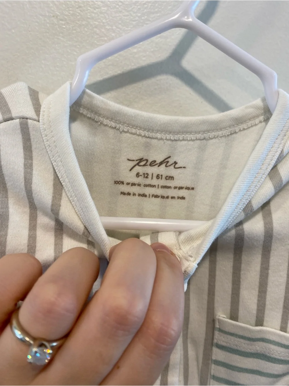 Pehr organics long sleeve romper in stripes and pants 6-12 months bundle